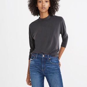 Madewell Womens Green Mockneck Long Sleeve Medium